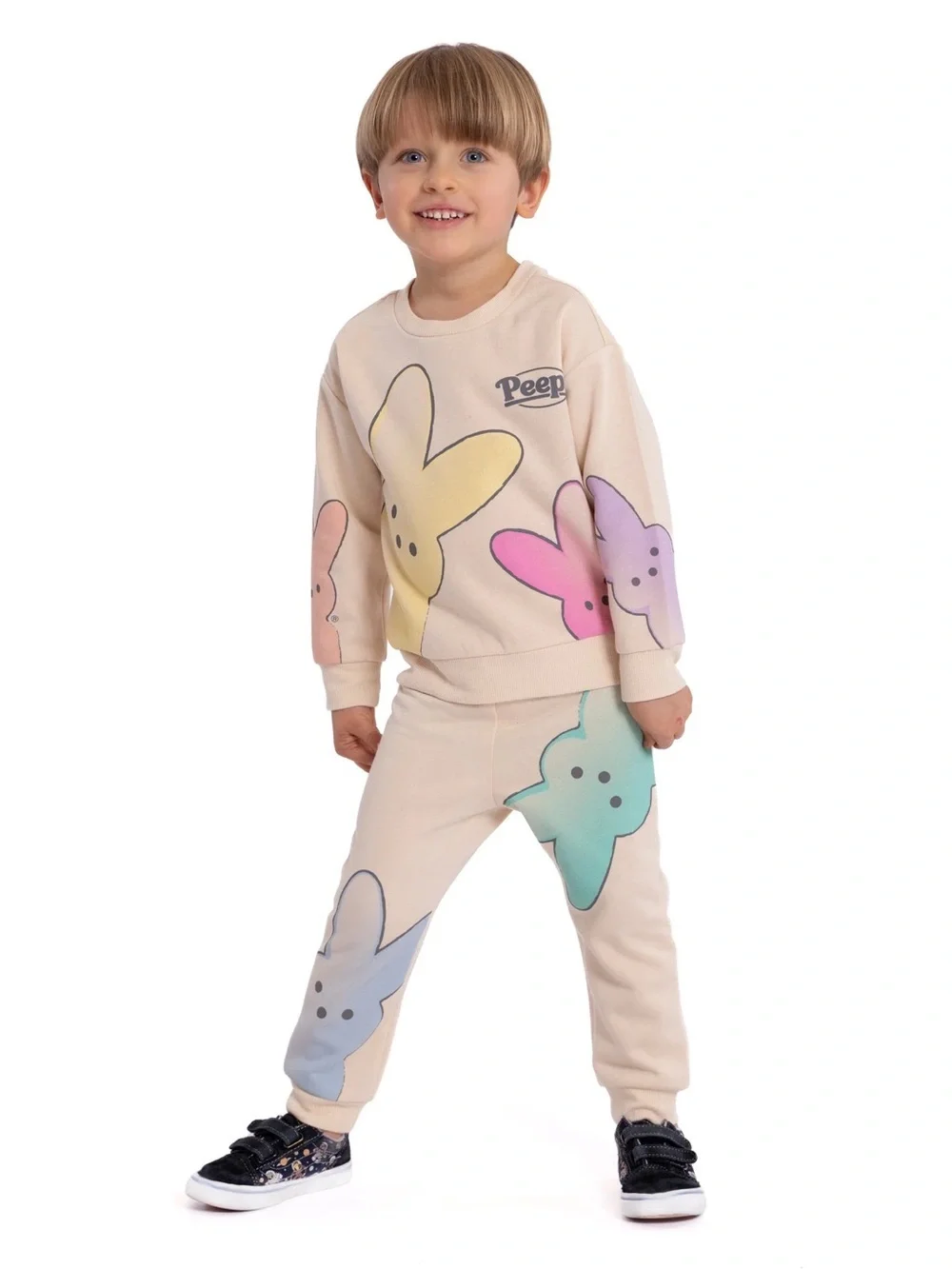 PEEPS Bunny Toddler Girls Easter Crewneck and Joggers Set, 2-Piece NWT (5T)